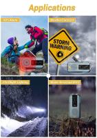 Radio Manual de emergencia con manivela y innica de 3 LED, Radio meteorológica portátil AM/FM/NOAA con Cargador de teléfono, Radio solar con Carga USB para acampar en interiores Exterior, Alarma SOS - details 6