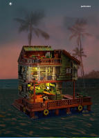 Bloques De Construcción Creativos De Pesca Casa De Pescadores Wharf Modelo Edificio Callejón Venta De Tienda Antigua Mini Bricks Juguete Para Niños - details 11