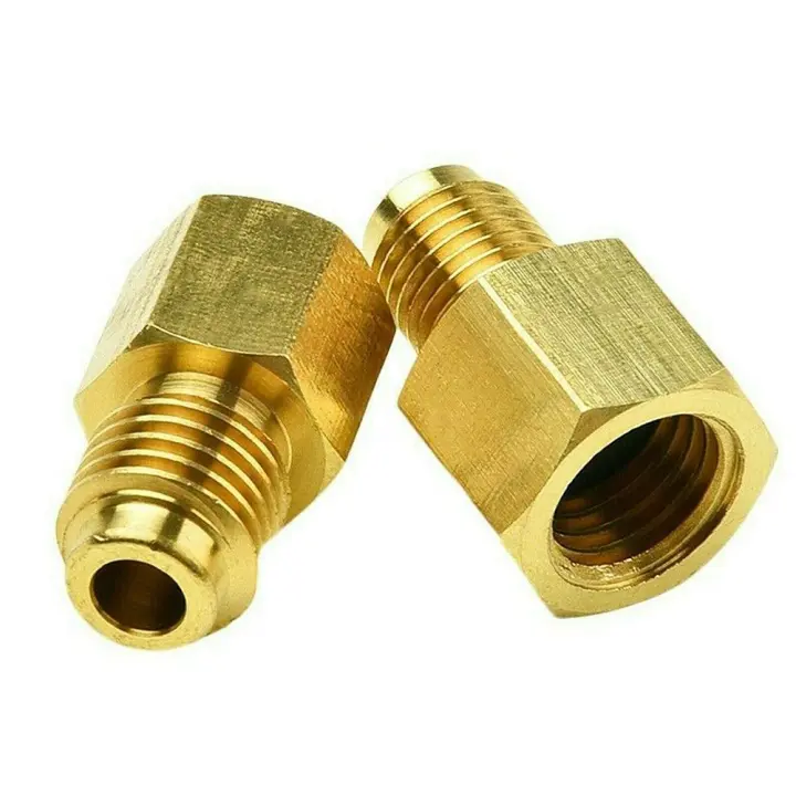 Adaptador De Piezas 1/4 Hembra Flare 2 Piezas Conjunto Accesorios De Conector De Latón Adaptador De R134a a R12 1/2 Acme Macho Para A/C - 1
