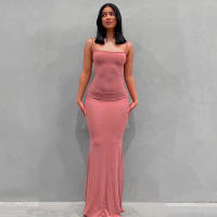Vestido De Manga Spaghetti Estilizado Y2K Para Mujer Estilo Casual Coreano Y Japonés Sin Cuello Con Suspensión Vestido Largo Hasta La Rodilla - details 11