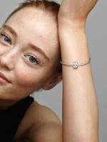 Pandora - Charm de clip transparent with brilliant Row-Plata de Lei - details 4