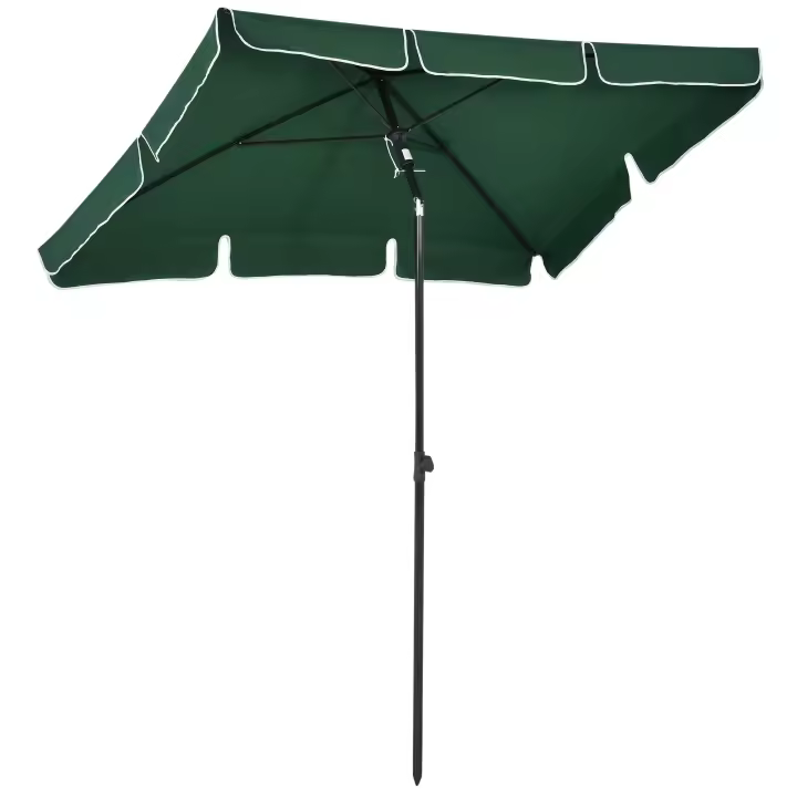 Outsunny Sombrilla Rectangular de Jardín 198x130x240 cm Parasol de Aluminio con Función de Inclinación para Terraza Patio Exterior - 1