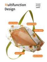 Bolso De Camarón Grande Para Bebé Impermeable Con Estuche De Pañales Y Alforjas De Viaje Estilo Hobos Cierre De Cremallera Material Sintético - details 3