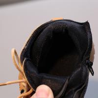 Botas De Otoño Invierno Para Niños Y Niñas Cuero PU Retro Casual Con Cordones Y Cierre De Zipper Antideslizantes Zapatos Cortos - details 8