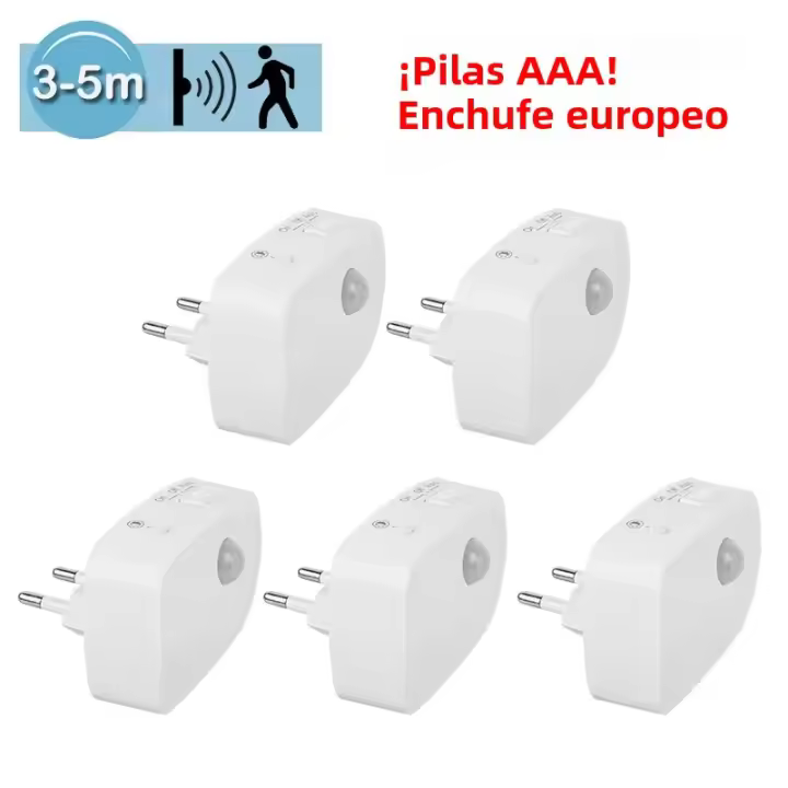 Lámpara Nocturna LED Mini Con Sensor De Movimiento Luz Nocturna Inalámbrica Para Dormitorio Lámpara De Noche LED Para Armario Con Enchufe EU Y Pilas AAA - 1