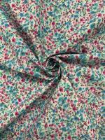 Tejidos Ortuño- Tela flores Fucsia rosa y azul de algodón, patchwork,  prendas infantiles, decoración hogar ,manualidades, complementos 1 m x Ancho 1.50m - details 4