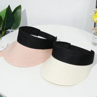 Sombrero De Playa Plegable Para Mujer Sombrilla De Verano Protección Solar Algodón Y Lino Estilo Casual Gorro De Paja Ancha - details 0