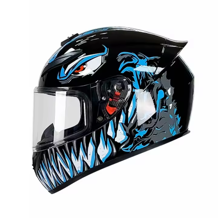 Casco integral para motorceta Ligero, helmet de motorceta de Carreras para Calle, Ligero, with visera solar tintada y visera solar plegable, adecuado para hambres y mujeres adultas - 1