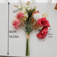 Bouquet De Rosa Natural Rosa Artificial Para Boda Decoración De Fiesta En Casa DIY Faux Plant Peony Champagne Sin Químicos - details 1