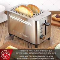 MAGEFESA JOUR Tostadora de 820W para 2 Rebanadas o Tostadas, Cuenta con una Bandeja Recogemigas y 3 Funciones, Posee 7 Niveles de Tostado y Ranura Ancha - details 1
