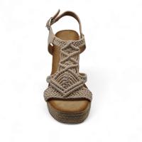 Calzados soraia, Sandalia de antelina y plataforma de yute, sandalias de tacones, para mujer. - details 0
