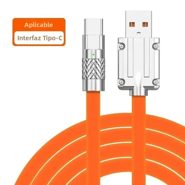 Cable De Carga Rápida Tipo C 120W 6A De Silicona Líquida Para iPhone Samsung Huawei Xiaomi Cable De Datos Tipo C Para Carga Rápida - 1