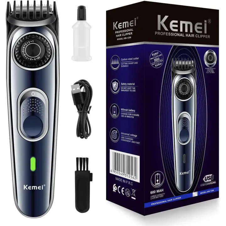 Maquinilla Cortapelos KEMEI km-1256 inalámbrica ajustable Azul Oscuro Nuevo, ENVIO 24H - 1