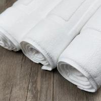 Toalla De Suelo Gruesa De Tela Jacquard 100% Algodón Antideslizante Alta Absorción De Agua Blanco Tapete De Baño SPA Hotel Hogar Gris - details 3