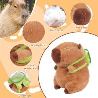 Juguete De Peluche Capybara Kawaii Con Mochila De Tortuga Para Niños Muñeco De Peluche Capibara Marrón Con Llavero De Mochila Regalos Para Niños - details 5