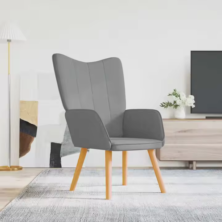 vidaXL Sillón de relax de tela gris claro - 1