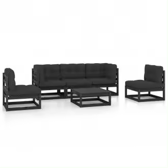 VIDAXL 3076448 juego de muebles para el jardín y terrazas con cojines en color gris oscuro vida xl - 1