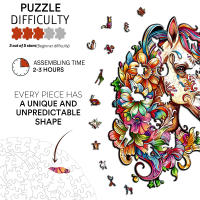 Rompecabezas De Madera Con Forma De Caballos Coloridos Juego De Puzzle Dificil Regalos Para Cumpleaños Para Niños Y Adultos - details 3