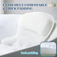 Almohada de baño de spa de lujo con tecnología de malla de aire 4D, hipoalergénica, ventosa antideslizante, soporte para cuello y espalda, secado rápido, lavable a máquina, accesorio de baño relajante de regalo - details 3