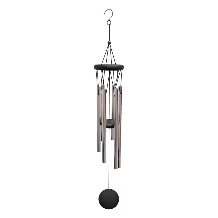 Campanas de viento para exteriores de tono profundo, campanas de viento para exteriores con 6 campanas, elegantes campanas para jardín y patio, campanas de viento negras. - 1