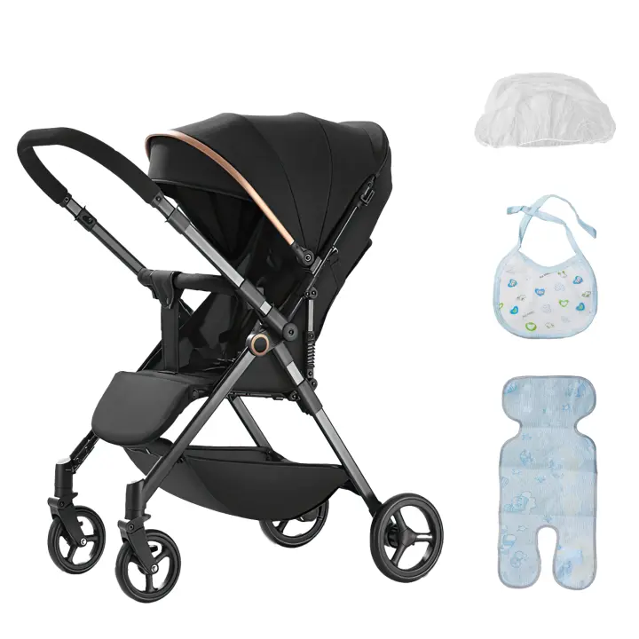 Foldable Baby Stroller Luxurious Portable Travel Baby Carriage Fold Pram High Landscape Shock Absorption Newborn Infant Stroller - 1