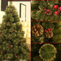 Árbol de Navidad Artificial Decorado 120-180cm con Efecto de Nieve y Conos de Pino Decorativos, Bayas Rojas - Soporte Metálico - Instalación Fácil y Rápida. - details 5