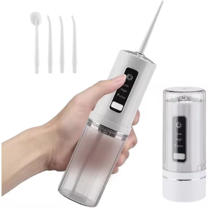 Irrigador bucal portátil con agua para limpieza de dientes, recargable, inalámbrico - 1