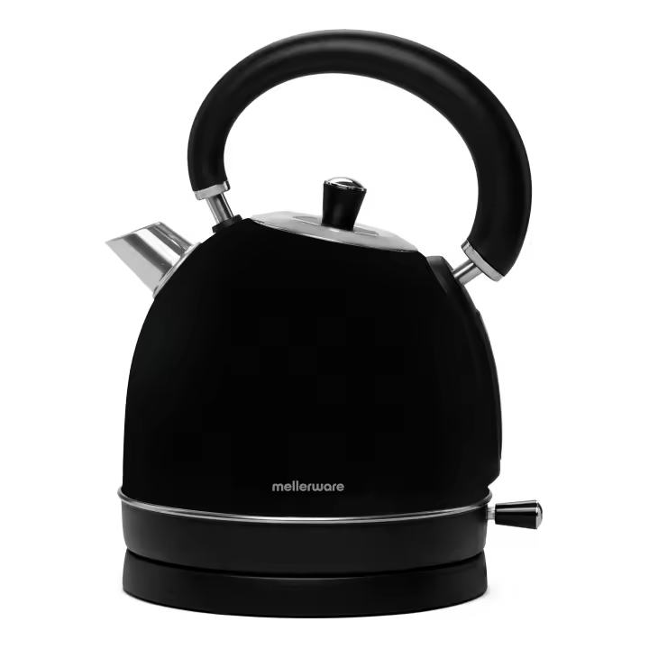 Mellerware - Hervidor de agua eléctrico tetera Spring! Kettle Black 2200W 1.8L, 100ºC Temperatura, Inteligente, Apagado Automático, electrodomésticos de cocina, eléctrica,  calentador rápido, protección seguridad - 1