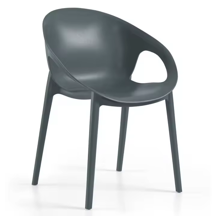 Silla COSMOS, apilable,  polipropileno antracita - 1