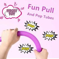 Juego De 6 Piezas De Tubos Sensoriales Pop Juguetes Antiestrés Para Niños Y Adolescentes Regalos De Alivio De Estrés Y Deformación Telescopio Para Manos - details 5