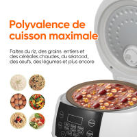 Olla Arrocera Eléctrica - 3L - Potencia 500W - 6 funciones de cocción - tocar - Revestimiento Antiadherente - con cestillo de vapor - details 4