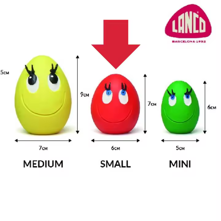 Juguete LANCO para Perros, Tamaño SMALL 7cm de Altura. Huevos LANCO de Látex para perros - 1
