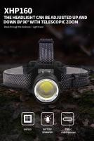 Linterna Frontal LED XHP160 Potente Con Zoom Recargable 3 Modos De Iluminación Para Camping Pesca Senderismo Caza - details 6