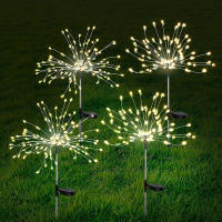 Luz De Fuego Solar Con Dandelion 90/120/150/200 LED Para Jardín Paisaje Jardín Navidad Decoración DIY Luz De Humo Moderna IP65 - details 1