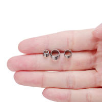 20pcs Perlas De Espaciador De Acero Inoxidable Con Agujero Grande 3mm 5mm 6mm Para Creación De Joyas Collares Y Pulseras Accesorios De Encanto DIY - details 1