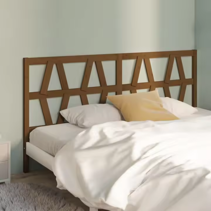 vidaXL Cabecero de cama madera maciza de pino marrón miel 206x4x100 cm - 1