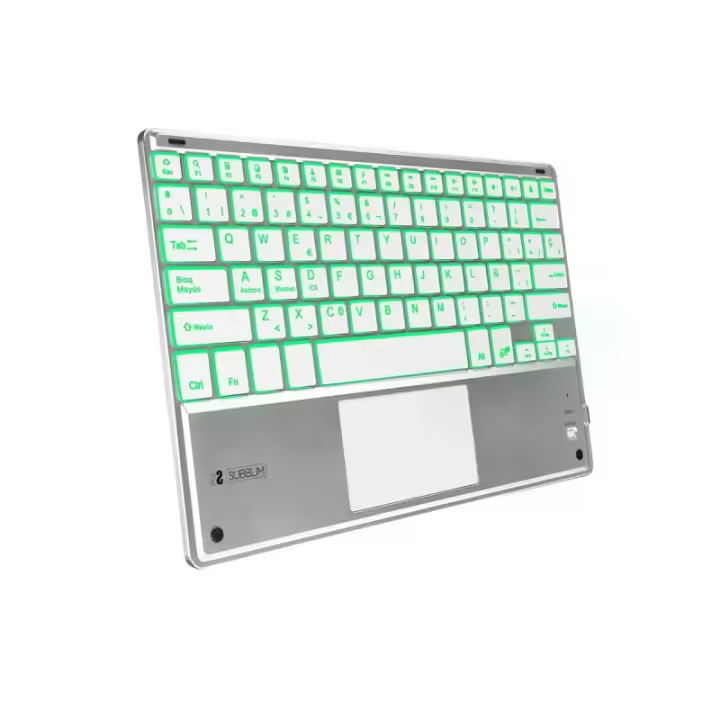 Subblim Smart Backlit Teclado Bluetooth con Touchpad Plata - 1