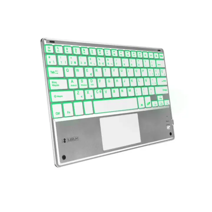 Subblim Smart Backlit Teclado Bluetooth con Touchpad Plata - 1