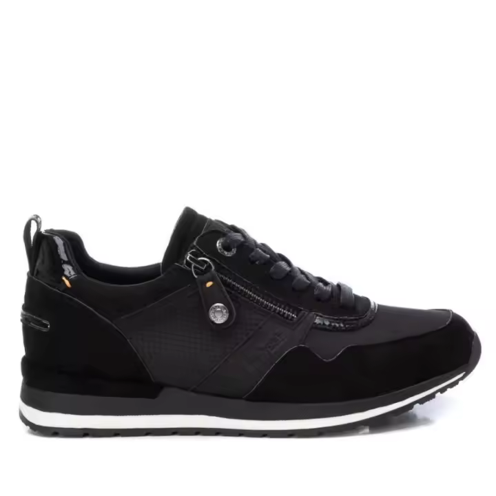 Refresh Zapatillas Sneakers Urbanas Refresh 17205901 Negra – Antelina, Cremallera + Cordones, Plantilla Extraíble - 1