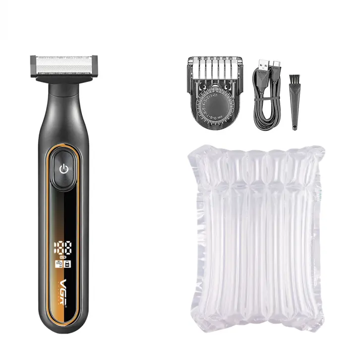 VGR Afeitadora Profesional Para Hombres Afeitadora Eléctrica Recargable LED Trimmer Portátil Afeitadora De Barba Impermeable V-360 Doble Cuchilla Con Dispositivo De Afeitar El Cabello - 1