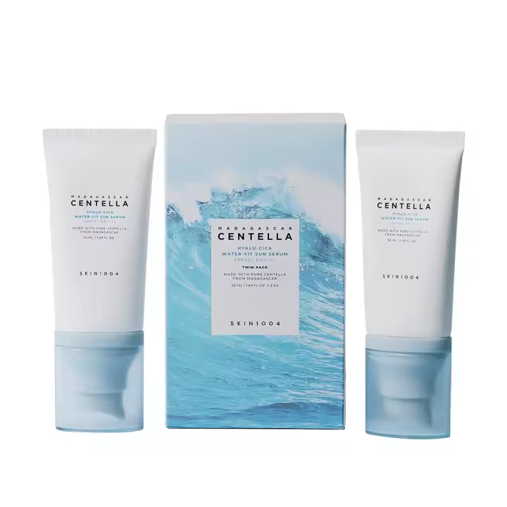 CENTELLA - Skin1004 Gift Set Of Sunscreen Spf 50+ Madagascar Centella Hyalu-Cica Water-Fit Sun Serum - 1