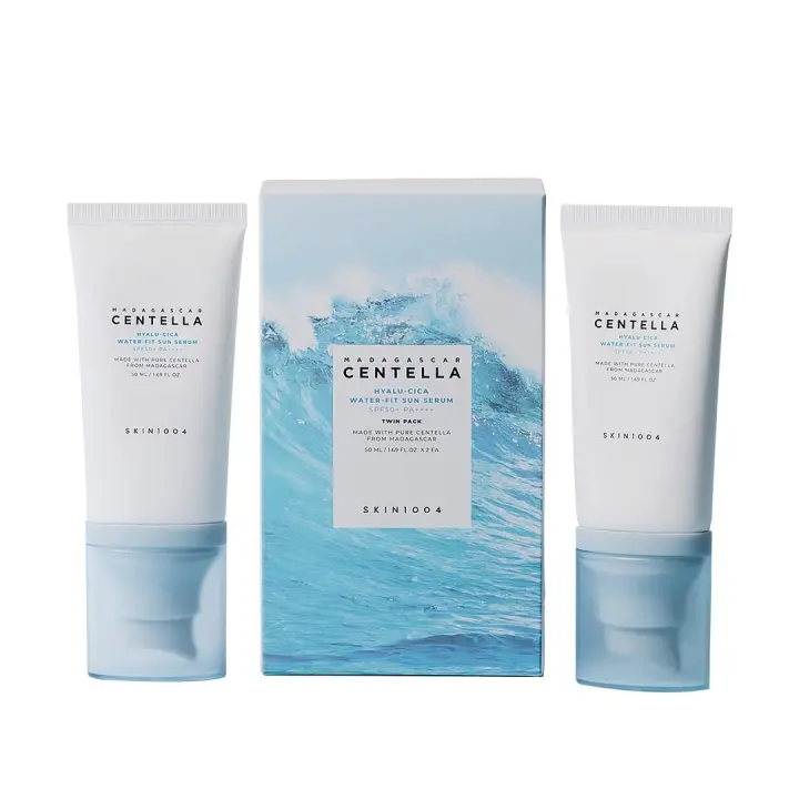 CENTELLA - Skin1004 Gift Set Of Sunscreen Spf 50+ Madagascar Centella Hyalu-Cica Water-Fit Sun Serum - 1