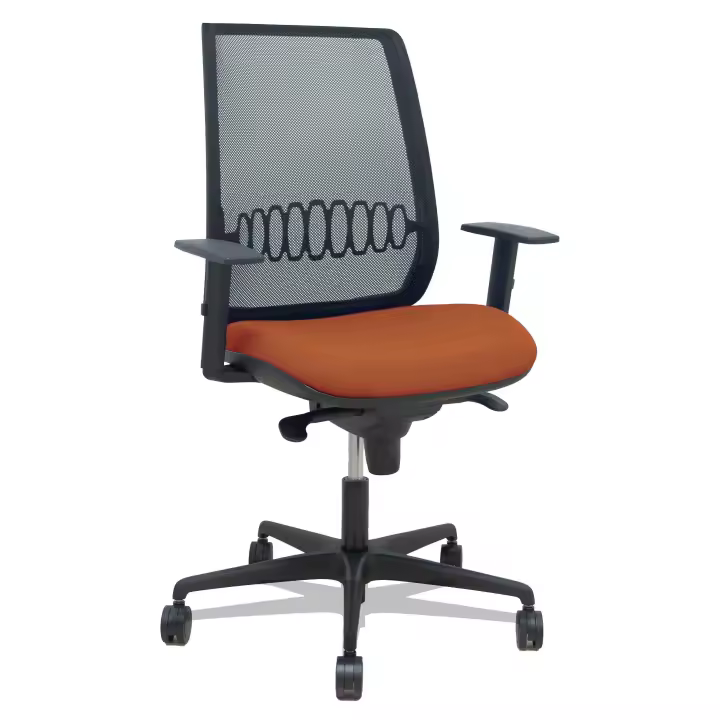 Silla Alares sincro malla negra bali marrón brazo regulable - 1