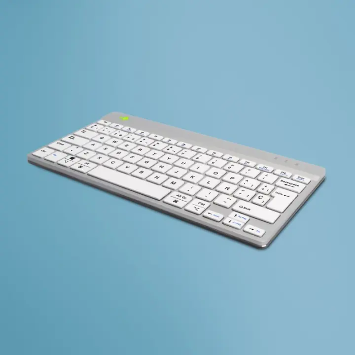 R-Go Tools - Teclado ergonómico R-Go Compact Break, teclado compacto con software de pausa, QWERTY (ES), bluetooth, blanco RGOCOESWLWH - 1
