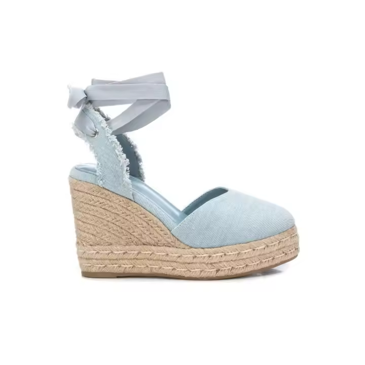 XTI 142760 Alpargatas con cuña  para mujer en azul marino de piel vegana - 1