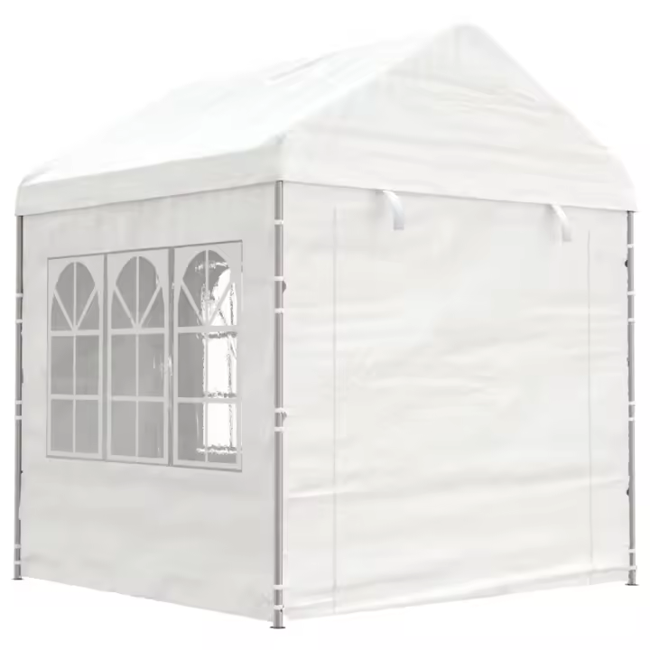 vidaXL Cenador con techo polietileno blanco Dimensiones 2.28 x 2.23 x 2.69 m,  4.46 x 2.28 x 2.69 m,  6.69 x 2.28 x 2.69 m y mas - 1
