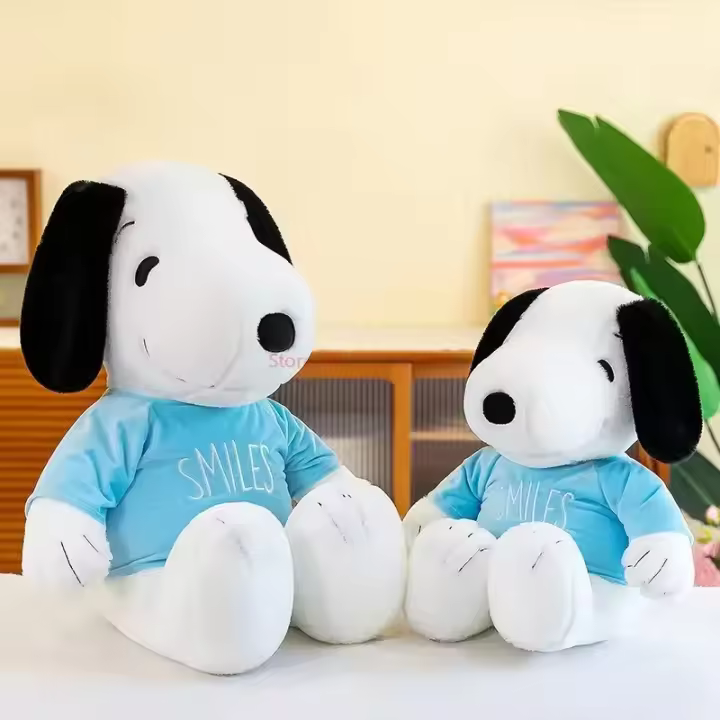 Muñeco De Peluche Snoopy Animado Con Grandes Orejas Y Sudadera Azul Juguete Para Niños Decoración De Muñeco Regalo Tamaño 35-65cm - 1