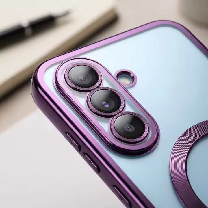 Funda + Protector Pantalla Cristal Templado para Samsung Galaxy A17 / A26 Carcasa Magnética de TPU con Borde Metalizado y Protector de Cámara Integrado - Meloenvias - 1