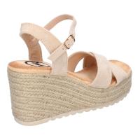 PuntoSalao Sandalias de cuña en yute pala cruzada para mujer beige KK-989 - details 2