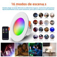 Lámpara De Techo Revestida Con LED 10W Bluetooth Control Remoto Por Alexa Y Google Home Luz Cambiante RGB Ajustable Para Sala De Comedor Material De Aluminio - details 4